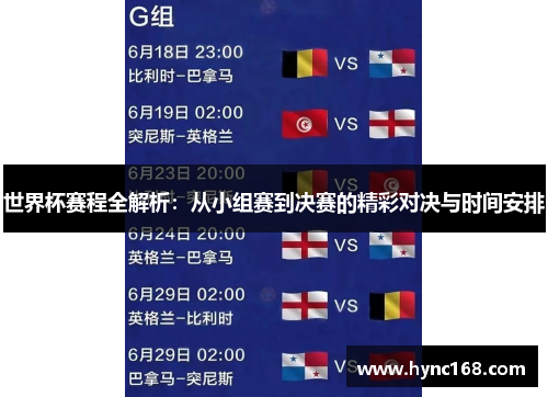 世界杯赛程全解析：从小组赛到决赛的精彩对决与时间安排